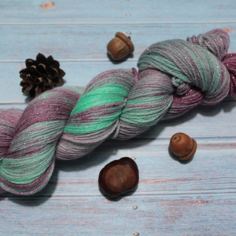 Handgefärbte Glitzer(socken)wolle Stardust 24/13