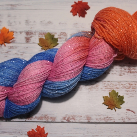 Handgefärbte Glitzer(socken)wolle Stardust 24/4
