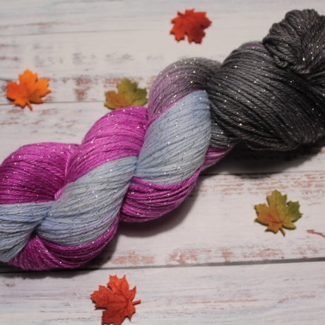 Handgefärbte Glitzer(socken)wolle Stardust 24/6