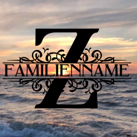 Aufkleber Monogramm Z mit Familiennamen