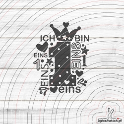 Zahl 1 Plotterdatei SVG DXF 