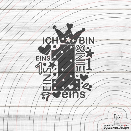 Zahl 1 Plotterdatei SVG DXF 