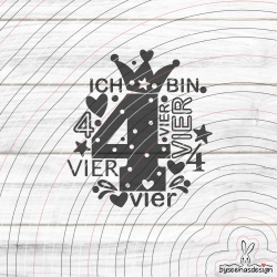 Zahl 4 Plotterdatei SVG DXF