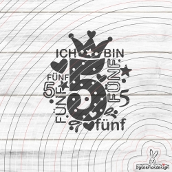 Zahl 5 Plotterdatei SVG DXF