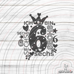 Zahl 6 Plotterdatei SVG DXF 