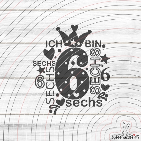 Zahl 6 Plotterdatei SVG DXF 