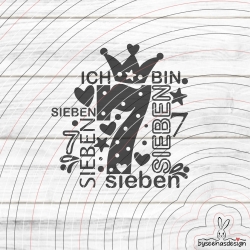 Zahl 7 Plotterdatei SVG DXF 