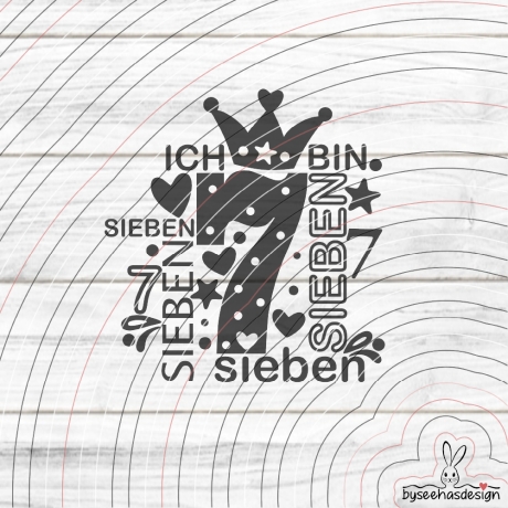 Zahl 7 Plotterdatei SVG DXF 