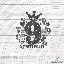 Zahl 9 Plotterdatei SVG DXF