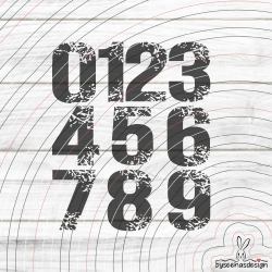 Zahlen 0-9 Plotterdatei SVG DXF 