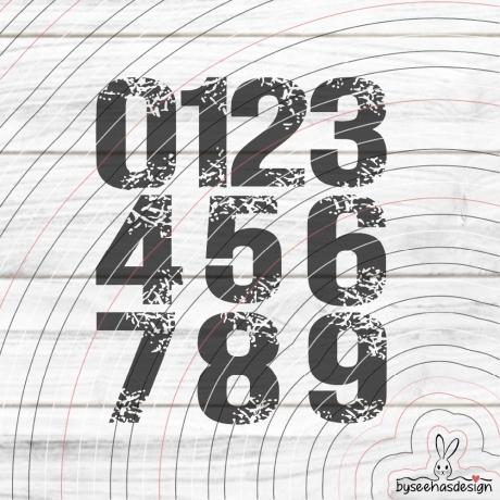 Zahlen 0-9 Plotterdatei SVG DXF 