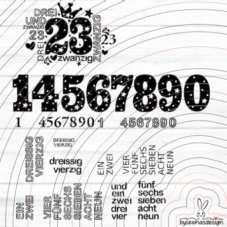 Zahlen 20-40 Plotterdatei SVG