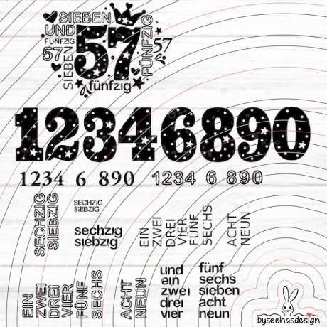 Zahlen 50-70 Plotterdatei SVG