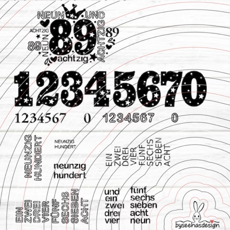 Zahlen 80-100 Plotterdatei SVG