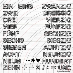 Zahlen Texte 1-100 Plotterdatei SVG DXF