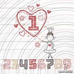 Zahlenherz 1-9 Plotterdatei SVG DXF