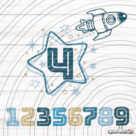 Zahlenstern 1-9 Plotterdatei SVG DXF