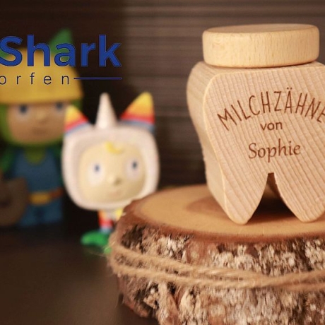 Zahnbox aus Holz, für die Zahnfee, personalisiert -Lasergravur