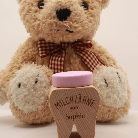 Zahnbox aus Holz, für die Zahnfee, personalisiert -Lasergravur