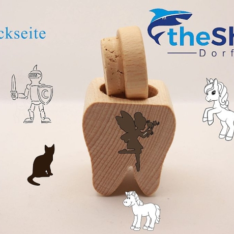 Zahnbox aus Holz, für die Zahnfee, personalisiert -Lasergravur