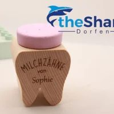 Zahnbox aus Holz, für die Zahnfee, personalisiert -Lasergravur