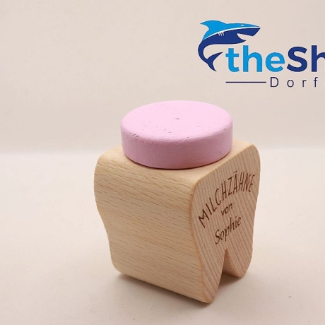 Zahnbox aus Holz, für die Zahnfee, personalisiert -Lasergravur