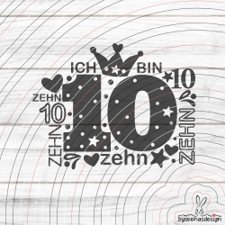 Zahl Zehn Plotterdatei SVG DXF 