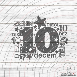 Zahl 10 Plotterdatei SVG DXF 
