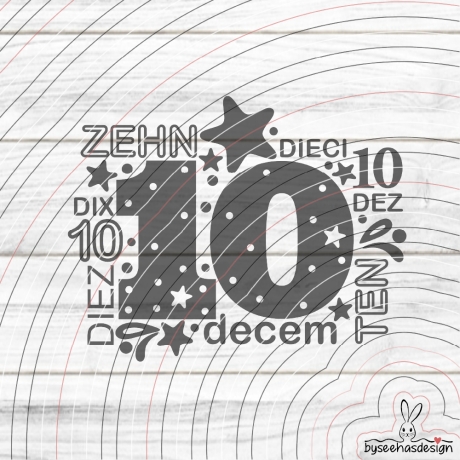 Zahl 10 Plotterdatei SVG DXF 