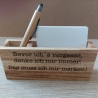 Zettelbox mit Kugelschreiber Holz handmade