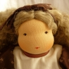 Stoffpuppe n. Art d. Waldorfpuppe mit Echthaarperücke 