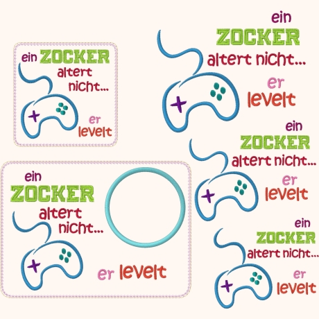 Ein Zocker altert nicht Mugrug Untersetzer für Gamer 5 Dateien