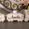 Eisenbahn Geschenk individuell mit Namen,Datum, Zahlen 1-9 massiv