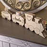 Eisenbahn Geschenk individuell mit Namen,Datum, Zahlen 1-9 massiv