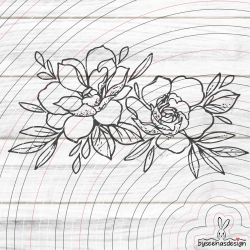 Zwei Blumen Plotterdatei SVG DXF 