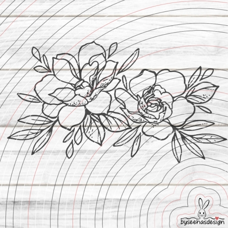 Zwei Blumen Plotterdatei SVG DXF 