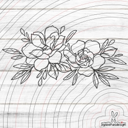 Zwei Rosen Plotterdatei SVG DXF