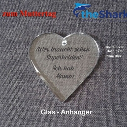 Glas Herz mit Lasergravur