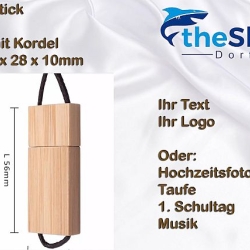 USB-Stick aus Holz 16GB individuell per Lasergravur veredelt