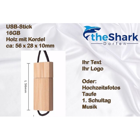 USB-Stick aus Holz 16GB individuell per Lasergravur veredelt