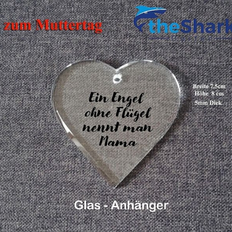 Glas Herz mit Lasergravur