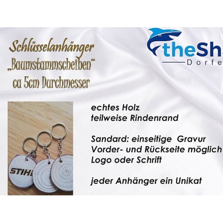 Schlüsselanhänger Holzscheibe