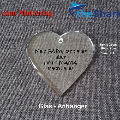 Glas Herz mit Lasergravur