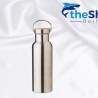 Trinkflasche 500ml, aus Edelstahl, Doppelwandig mit Bambusdeckel