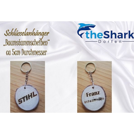 Schlüsselanhänger Holzscheibe