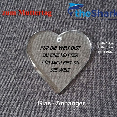 Glas Herz mit Lasergravur