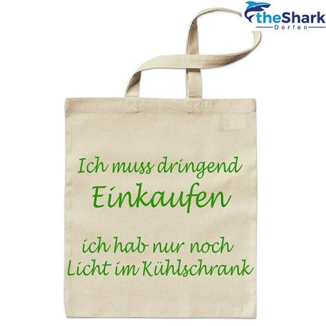 Bio & Fairtrade Stofftasche mit langen Henkeln, bedruckt