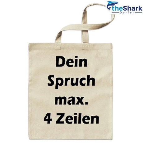 Bio & Fairtrade Stofftasche mit langen Henkeln, bedruckt