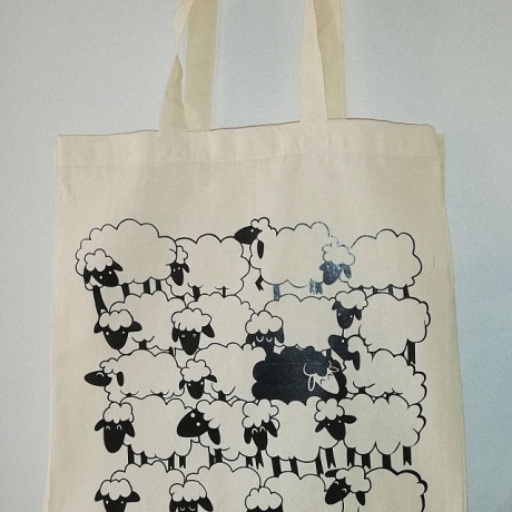 Bio & Fairtrade Stofftasche mit langen Henkeln, bedruckt