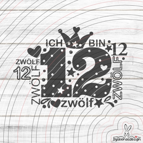 Zwölf Plotterdatei SVG DXF